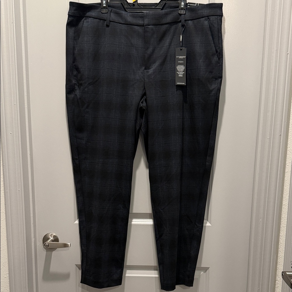 Liverpool Knits Plaid Straight-Leg Trousers | Sz 22W
